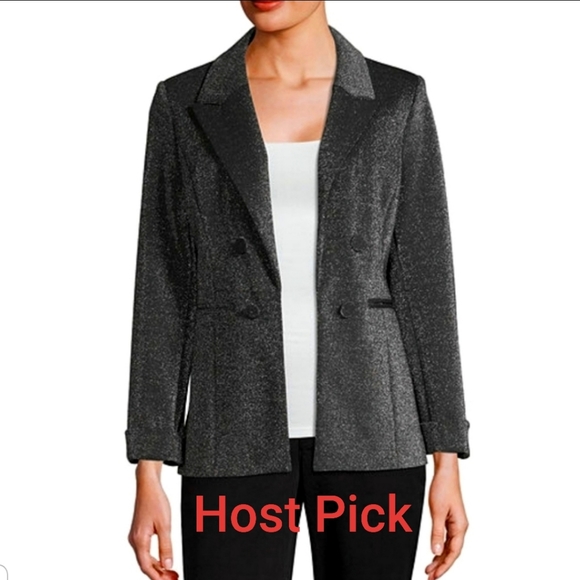 Worthington Jackets & Blazers - Worthington black shine open jacket